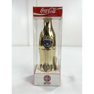 Vintage Coca Cola NASCAR 50th Anniversary Gold Commemorative Bottle Boxed 1998